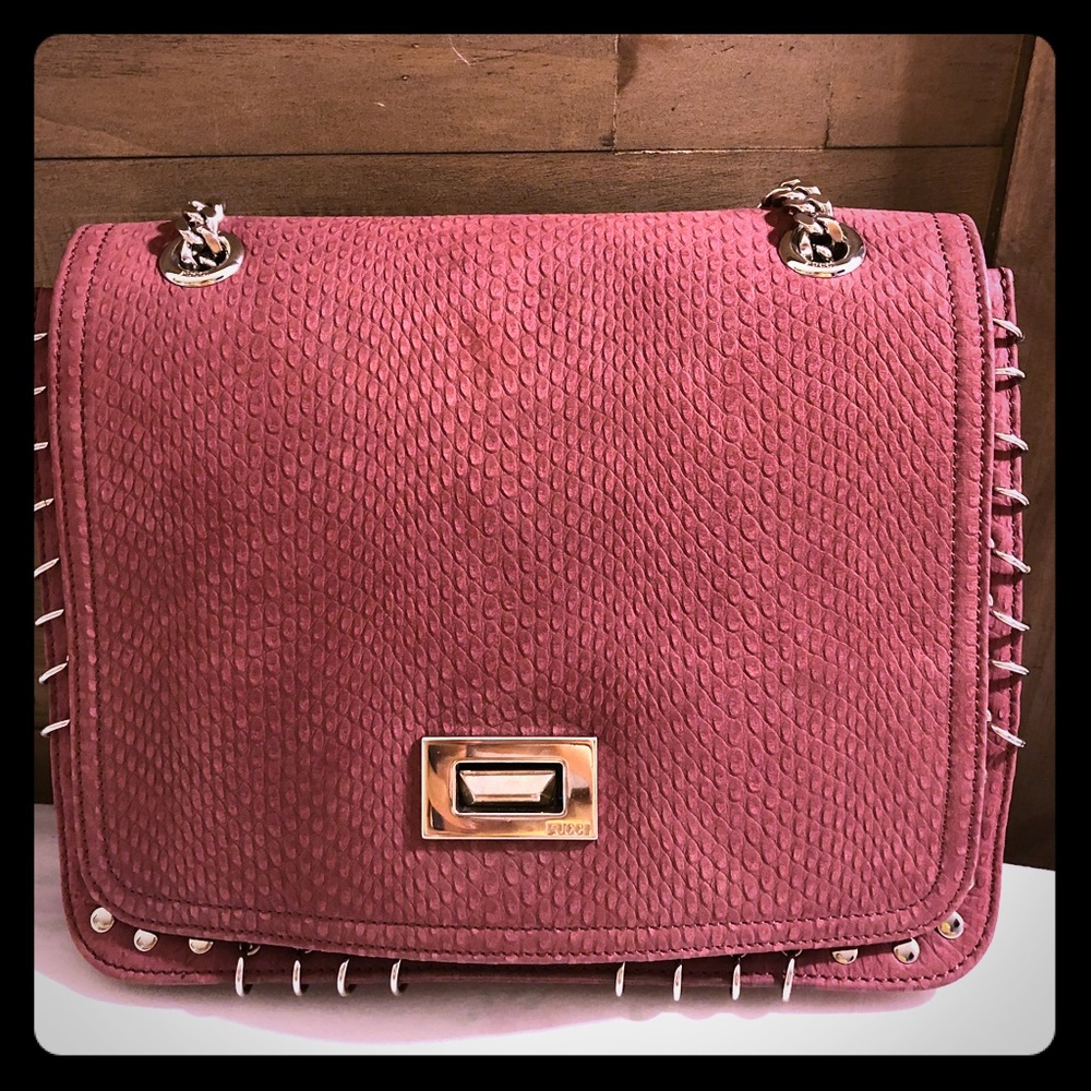 EMILIO PUCCI RING ACCENTED MATTE SNAKESKIN BAG